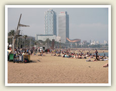 Městská pláž ve čtvrti Barceloneta