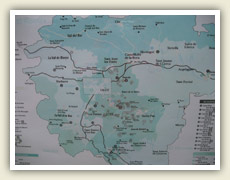 Mapa okolí Olotu s vyznačenými sopkami